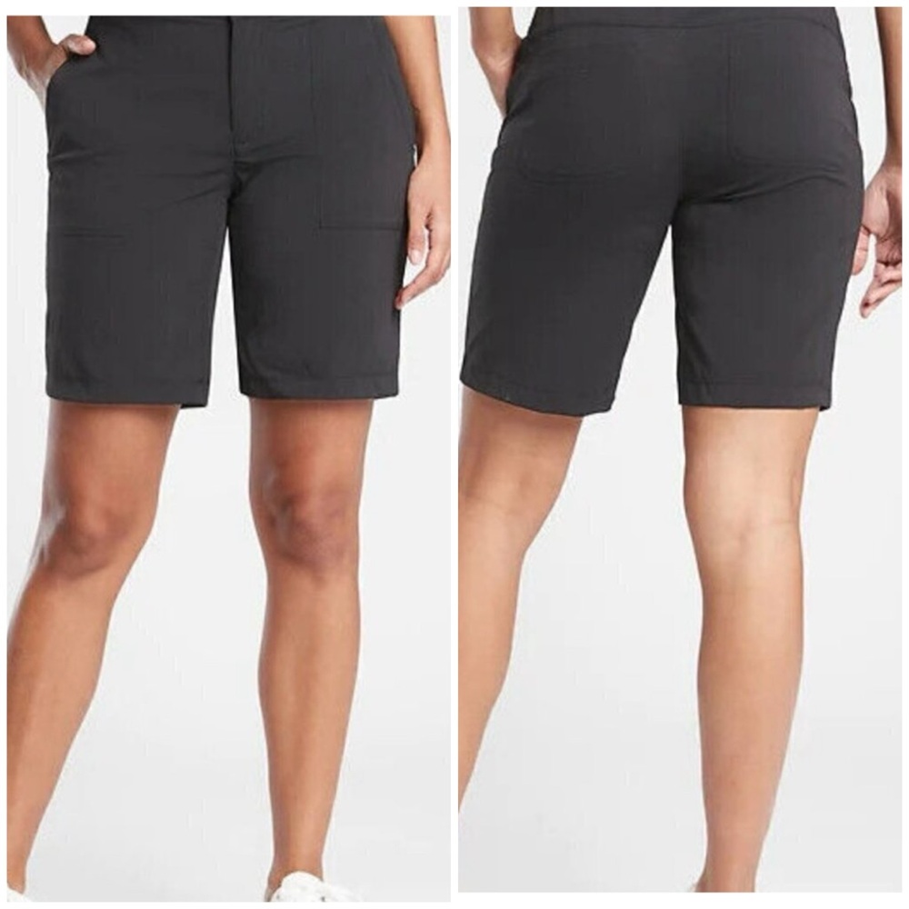 Athleta Trekkie Bermuda Shorts Black Sz 8 Women’s Stretch Casual Active Hiking